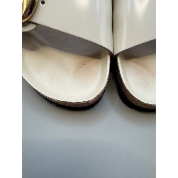 Birkenstock Arizona Big Buckle Patent Leather High Shine Ivory Sandal US 6 EU37 - Picture 4 of 9